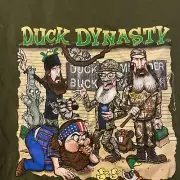 Duck Dynasty Women’s T-shirt Funny Cartoon Small Si Jase Phil Robertson Green