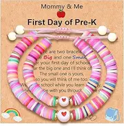 [Dcfywl731] 2PCS Back to School Bracelets for Mother and Daughter, Back To School Outfits for Girls,Back To School Gifts for Students,First Day of Kindergarten/Preschool Gifts for Girls