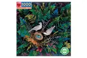 1000pc eeBoo Jigsaw Puzzle Tabletop Family Game 58.4cm Birds In Fern 14+