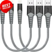 Lightning Cable 3Pack 0.3M Nylon Braided MFi Certified iPhone Charger Fast Charg