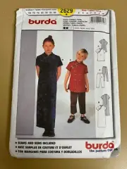 Burda 2629 Uncut Sewing Pattern, Mandarin Style Dress, Tunic, Pants, Size 4-10