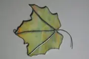 Leaf #2 Stained Glass Hanging Window SunCatcher Wall Art Piece