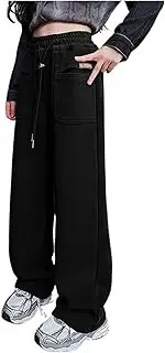 [Generic] Sweatpants for Grils Elastic Waist Leisure Style Trendy Comfy Comfortable Soft Fit Fashion Fresh Toddler Trousers