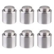 6PK Bartender Stainless Steel Champagne Bottle Stopper Resealer Cap Saver Silver