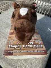Vintage Animated Singing Horse Head 3 Ways Switch Plush Toy
