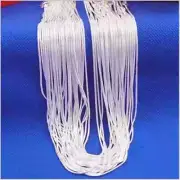 10PCS Wholesale 925 Sterling Solid Silver 1MM Snake Chain Necklace for Men Wome