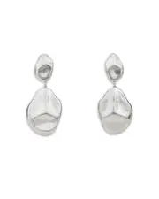Cult Gaia Dunia Hammered Nugget Clip On Drop Earrings in Gold Tone