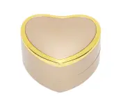 Rings Gift Box – Soft Flocking Heart Shaped Lighting Portable Jewelry Storage Case for Anniversary Engagement, Gold