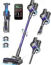 [FABULETTA] Cordless Vacuum Cleaner, 38Kpa Vacuum Cleaners for Home with 500W Brushless Motor, 6 in 1 Lightweight Stick Vacuum Up to 55 Mins Runtime, Great for Pet Hair, Carpet, Hard Floor, Deep Purple