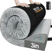 CYMULA Memory Foam Camping Mattress Pad, CertiPUR-US Sleeping Mat Portable Roll Up Mattress for Adults, Camping Bed Pads for Sleeping, Guest Bed for Sleepover Car Bed with Travel Bag