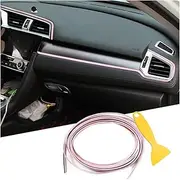 Osilly Car Interior Moulding Trim Strips, 33Ft/10M Universal Electroplating Decoration Filler Insert Strips, Styling Dashboard DIY Flexible Strip, Garnish Accessory with Installing Tool (Pink)