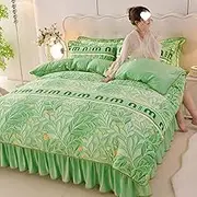 FSNEODYV Bedspread Set, Ruffled Bedspread Sheet Set, Dust Ruffle Pleated Bedspread, Ruffle Queen Bedspread, Sheet Mattress Cover(H,220x240cm)