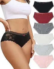 [Levao] Cotton Underwear Women's Bikini Panties Breathable Hipster Stretch Full Briefs Multipacks S-XL