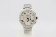 NEW CARTIER BALLON BLEU CHRONOGRAPH STEEL 44MM DIAMOND ENCRUSTED WATCH W6920076