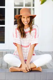 The Stripe Button Through Top--BIRDK-598
