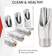 20Pc Stainless Steel Automatic Pig Nipple Water Drinker Feeders Piglets NPT 1/2"
