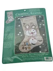 Dimensions Cross Stitch Kit 3 Snowmen Stocking Christmas Holidays 16 Inch 7962