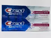 2 Crest 3D White Advanced Glamorous White Toothpaste 3.3 oz/ 93 g New