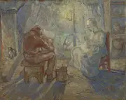 van Gogh - Night after Millet Giclee Fine Art Print on Canvas Printing 36"