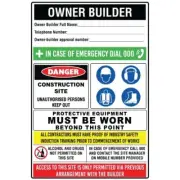 Construction Site Entry Signs for Owner Builder