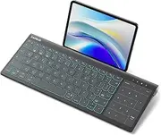 Inateck Bluetooth Tablet Keyboard, 2-in-1 Numeric Keypad&Touchpad, 7-Color Backlit&Hidden Stand, 3 BT Channels, Compatible with iPad 10/9/iPad Pro/iPad Air/Samsung/Android/Windows