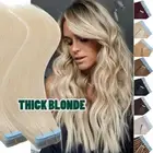 CLEARANCE~Tape in Human Hair Extensions Skin Weft 100% Real RUSSIAN White 100G