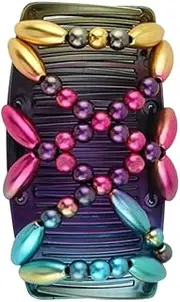 Stretch Combs Magic Hair Clips，Beaded Stretchy Easy Magic Hair Comb Elastic Double Hair Clip Hair Accessories，Perfect French Twist Holder, Mom