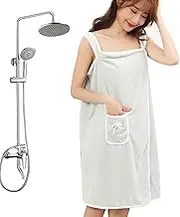 Womens Shower Robe - Coral Fleece Bowknot Water-Absorbing Wrap Towel,Cute Shower Robe for Spa, Thickened Wrap Towel for Home Imtrub