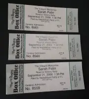 2008 Sarah Palin Ticket Lot (3) Road to Victory Rally The Villages Florida Rare