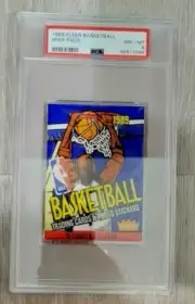 1989 FLEER BASKETBALL UNOPENED GRADED WAX PACK, PSA 8 NM/MT, MICHAEL JORDAN