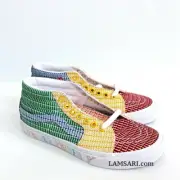 VANS SK8-Mid Skate Shoes Size Men 7.5/ Women 9.0 Multi/White
