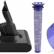 Tavice Battery & Filters Combo for all Dyson V7 SV11 vacuum cleaners | Maximum Capacity