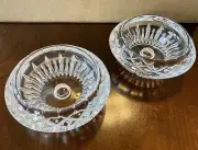 Vintage Set (2) Princess House 24% Lead Crystal 3-Way Candle Holders Pattern 845