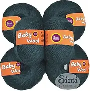 SIMI ENTERPRISE 100% Acrylic Wool Deep Grey 12 Pc Baby Wool 4 ply Wool Ball Hand Knitting Wool/Art Craft Soft Fingering Crochet Hook Yarn-Art-ABJH