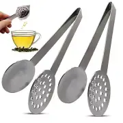 2 Pack Tea Bag Squeezer Stainless Steel Tea Bag Squeezer Tongs Strainer Gripp...