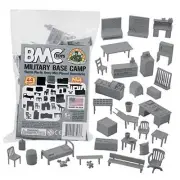 BMC Classic Marx Military Base Camp - 44pc Plastic Army Men Playset Accessories