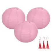 3 Pcs Pink Round Paper Lanterns 16 Inch Paper Lantern Party Decorations