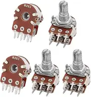 uxcell 5 Pcs B203 20K Ohm Quadruple Linear Adjustable Rotary Knob Potentiometer