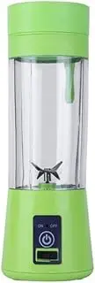Juicer 380ML Portable Blender Cup Bottle USB Electric Fruit Citrus Lemon Juicer Blender Juice Machine,4 Blades Green