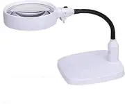 Six Led Light Plug-in Magnifier Maintenance Reading Lighting Multi-Function Workbench Light Magnifying Glass, White 10 Times FANDIAO