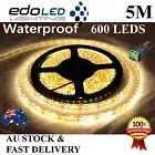 Waterproof 12V Warm White 5M 2835 SMD 600 LED Strips Led Strip Lights Car Boat