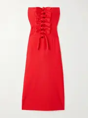 [Coperni] Coperni - Strapless Knotted Cutout Stretch-jersey Midi Dress - Red - small small Red