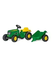 [John Deere] Classic Ride On Tractor with Trailer 134cm in Green