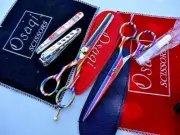 Stripes 6" Hairdressing Hair & Thinning Scissors/Nail Cutter,Tweezers,oil