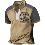 Men's Funny Zip Polo Shirts Golf Shirt Short Sleeve Polo Shirts Collared Shirts Vintage Casual Streetwear Festival Wear Party Outfits 3D Print Quarter Zip Polo