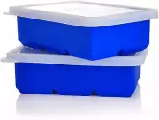 2 Pack Silicone Tray with Lid, Ice Cube Molds, One Size,