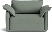 Koala Cushy Sofa Bed 1.5 Seater Single, Convertible Folding Sleeper Couch with Angled Backrest and Cushioned Armrests for Living Room, Spare Room and Guest Room, Gum Leaf