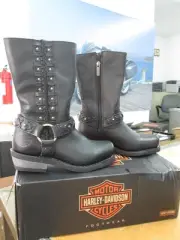 NEW Harley Davidson Women's Leather Boot Boots Shoes Medium Black Auburn