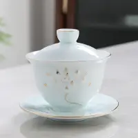 在飛比找蝦皮購物優惠-功夫茶具 大號蓋碗 青瓷蓋碗  茶碗 中式陶瓷單個茶碗青瓷描