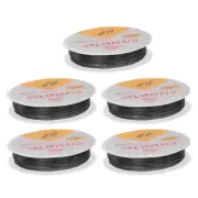 5pcs 0.8mm Elastic String Craft DIY Making Stretchy Cord Thread TPU, Black